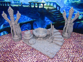 Atlantis Deep Sea Wishing Well & Trident Statues Scenery Scatter Terrain Props