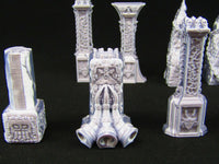 
              12pc Various Dungeon Pillars Set Scatter Terrain Scenery 3D Printed Mini
            