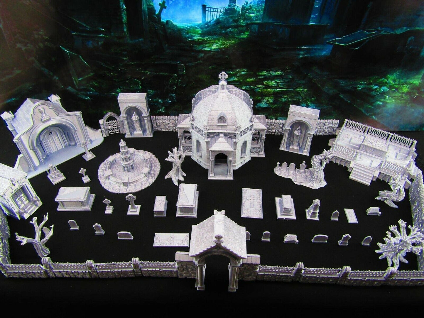 73pc Large Cemetery Graveyard Tomb Grave Set Scatter Terrain Scenery Tabletop