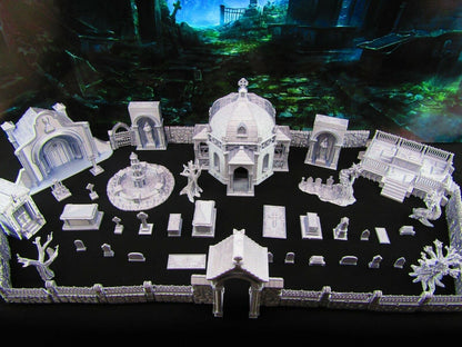 73pc Large Cemetery Graveyard Tomb Grave Set Scatter Terrain Scenery Tabletop