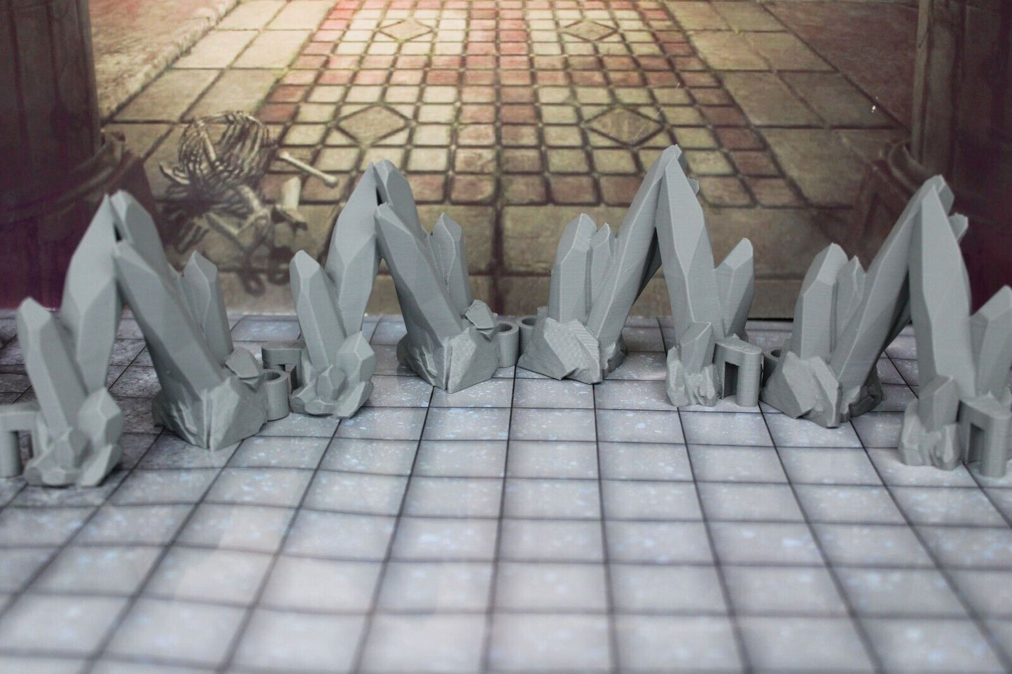 4pc Crystal Caverns Dungeonsticks Doorways Walls Map Tile Set Scenery D&D