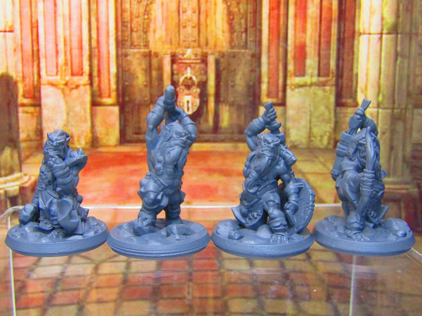 4pc Goblin War Party Fighters Warriors Mini Miniature Figure 3D Printed Model