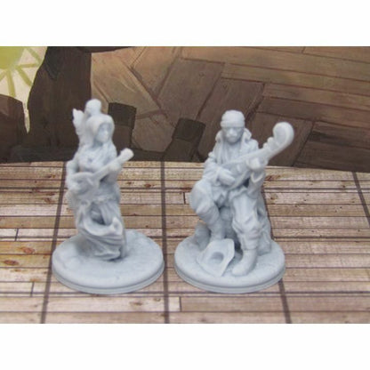 Dancer and Musician Bards Mini Miniature Scatter Terrain Scenery 3D Printed