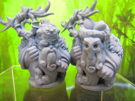 Pair of Crazy Wildman Recluse Dwarf Druids Mini Miniature 3D Printed Model
