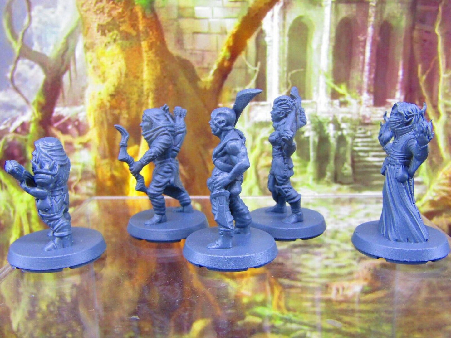 5pc Player Characters Dwarf, Elf, Half Orc, Half Elf, Human Mini Miniatures