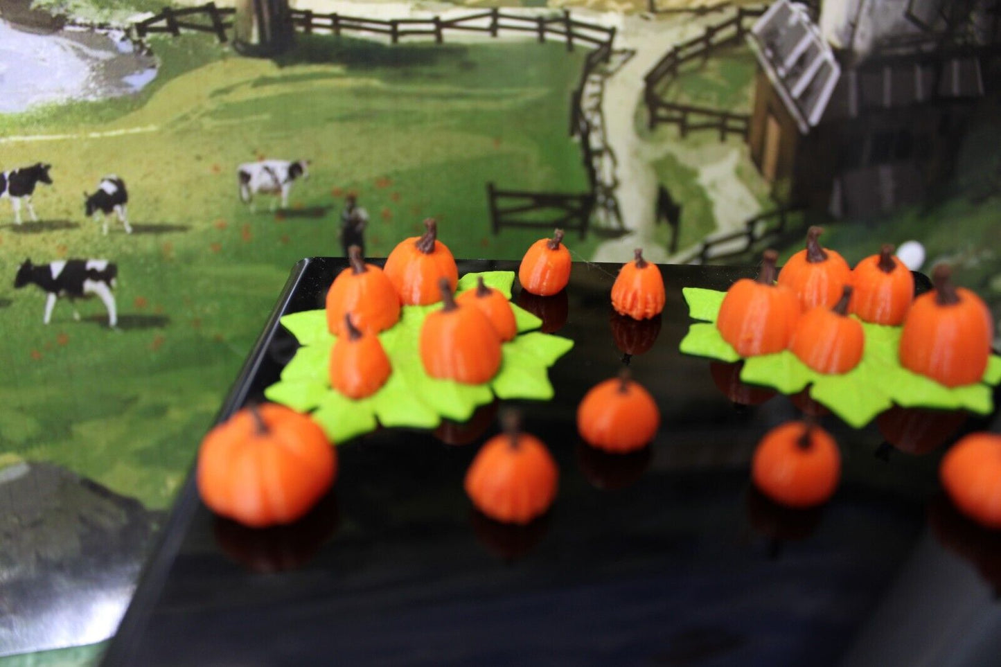 9pc Color Pumpkin Autumn Fall Set Farm Mini Miniature Model Scatter Terrain