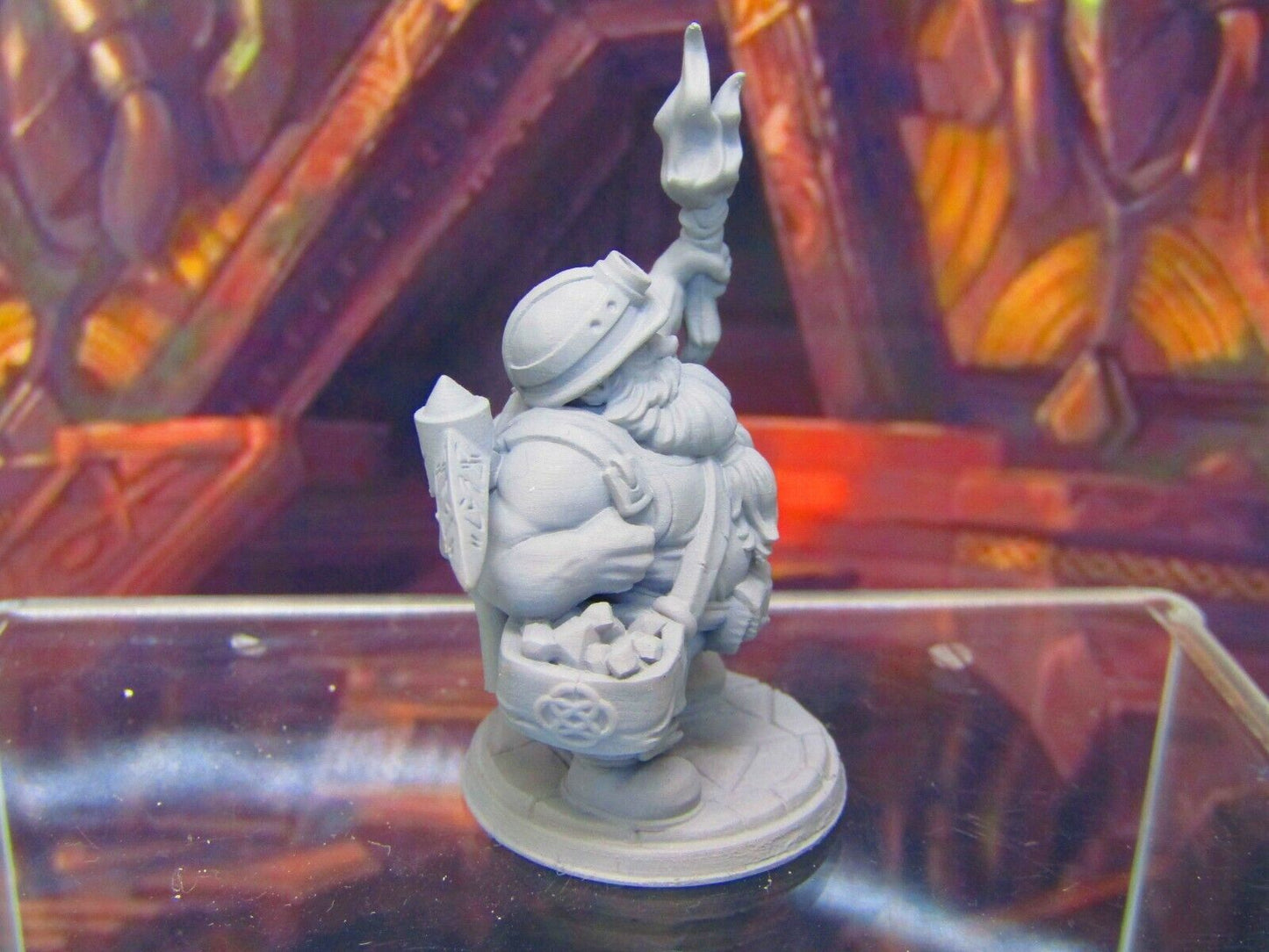 Dwarven Miner Dwarf Explorer Adventurer Mini Miniatures 3D Printed Model 28/32mm