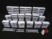 
              19pc Book Shelves Library Set Scatter Terrain Scenery 3D Printed Mini Miniature
            