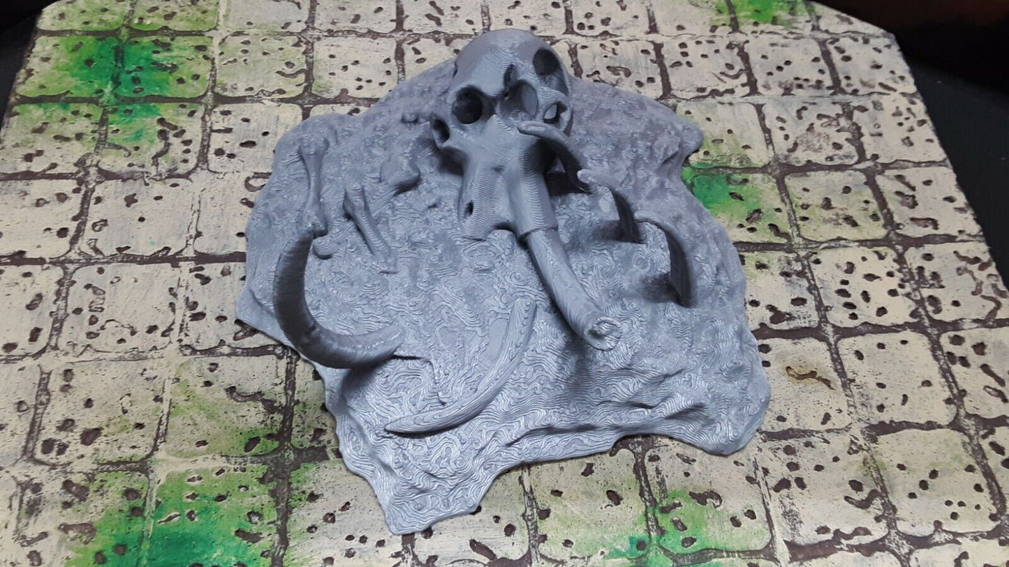 Boneyard Mammoth Skeleton Remains 28mm Scale Dungeons & Dragons Scatter Terrain