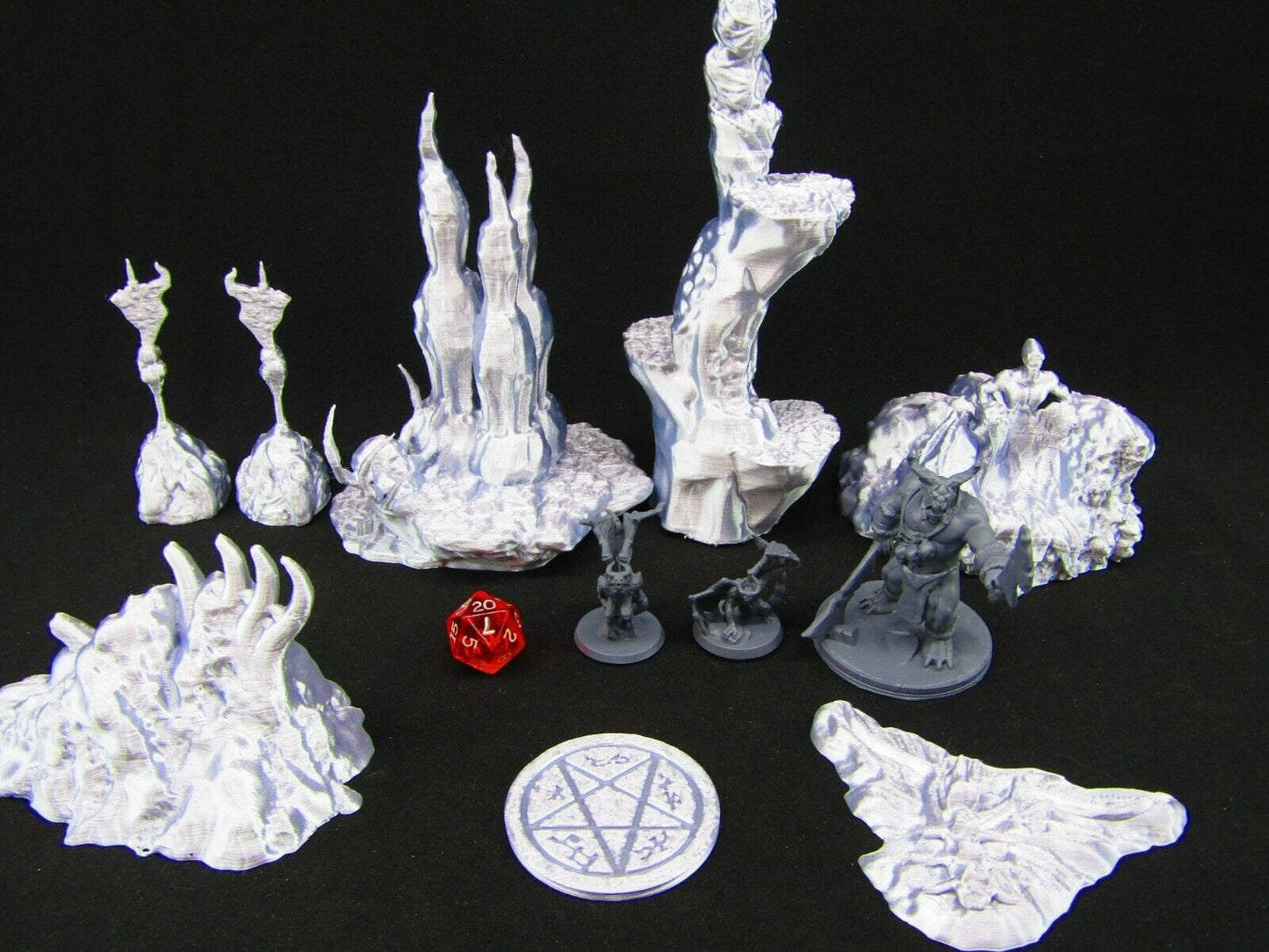 Demon's Lair Abyss w/ Demons Scatter Terrain Scenery 3D Printed Mini Miniature