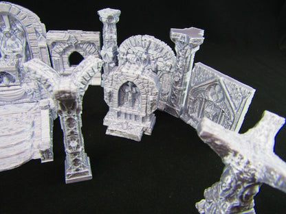 24pc Paladin Monastery Church Set Scatter Terrain Scenery 3D Printed Mini
