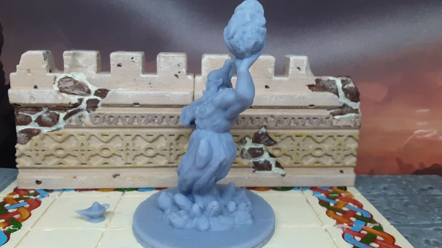 Earth Genie Djinn W/ Lamp Mini Miniatures Figure Tabletop Game 3D Printed Resin