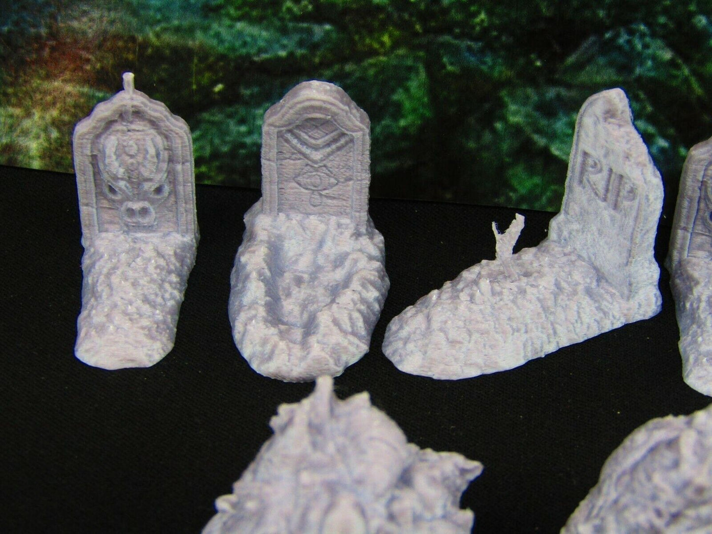 7pc Disturbed Graves and Bonepiles Graveyard Cemetery Scatter Terrain Scenery