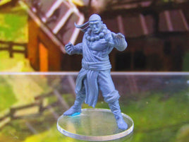 Monk Fighter Pose B Mini Miniature Figure 3D Printed Model 28/32mm Scale RPG