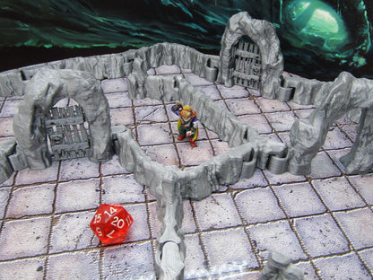 24pc DungeonSticks Dry Caverns Map Building Wall Tile Set Scenery Terrain