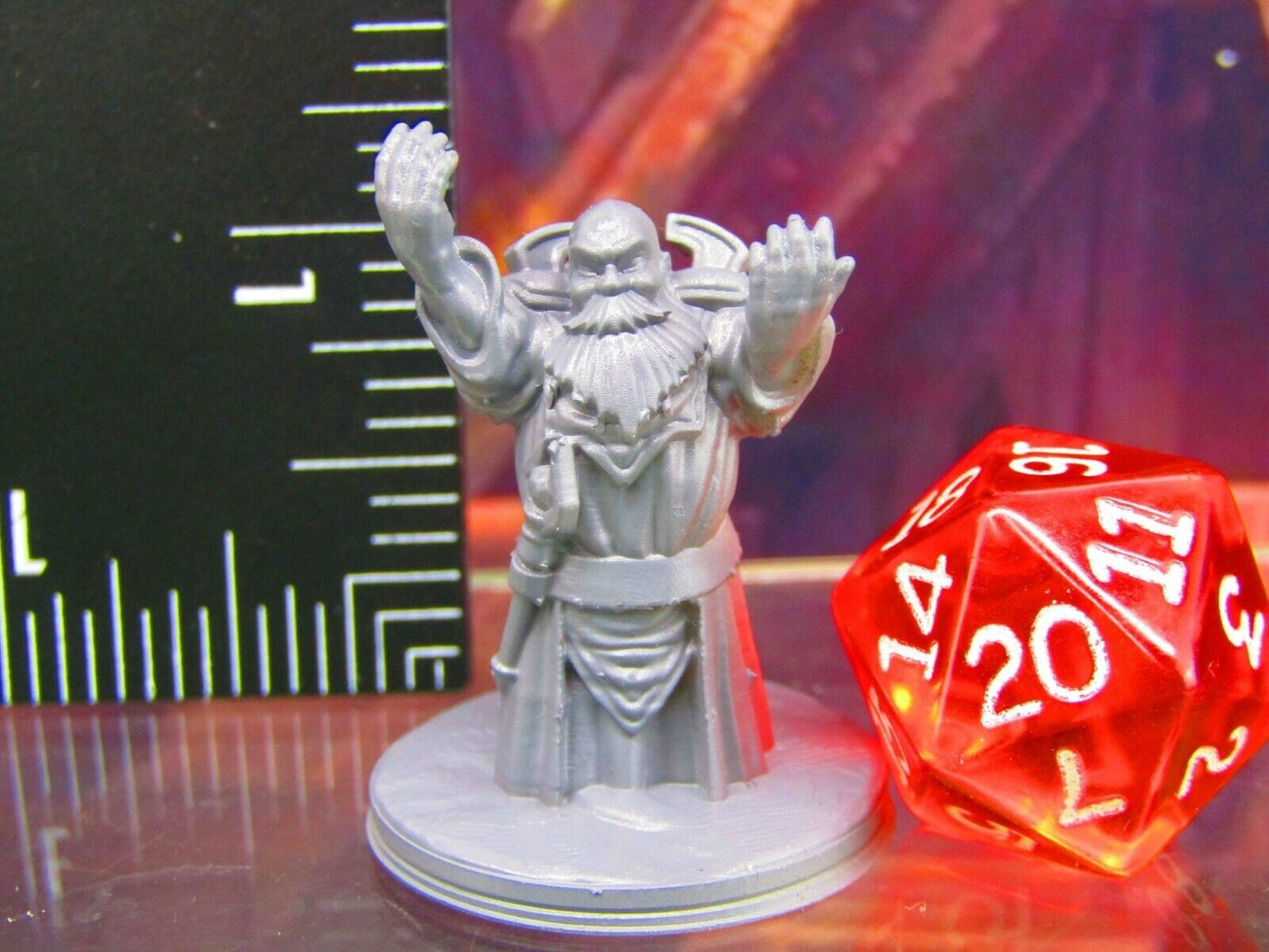 Gray Dwarf Cleric Summoner Wizard Sorcerer Mini Miniature Figure 3D Printed
