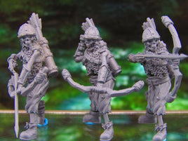 3pc Undead Skeletal Archers Bowmen Soldiers Skeletons Mini Miniatures 3D Printed