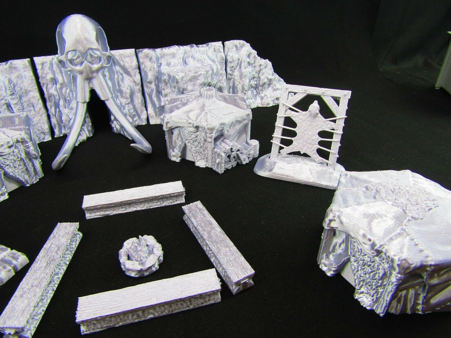 Barbarian Village Camp Set Scatter Terrain Scenery 3D Printed Mini Miniature