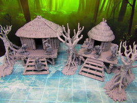 17pc Swamp / Marsh Goblins Mini Set Scatter Terrain Scenery 3D Printed Model
