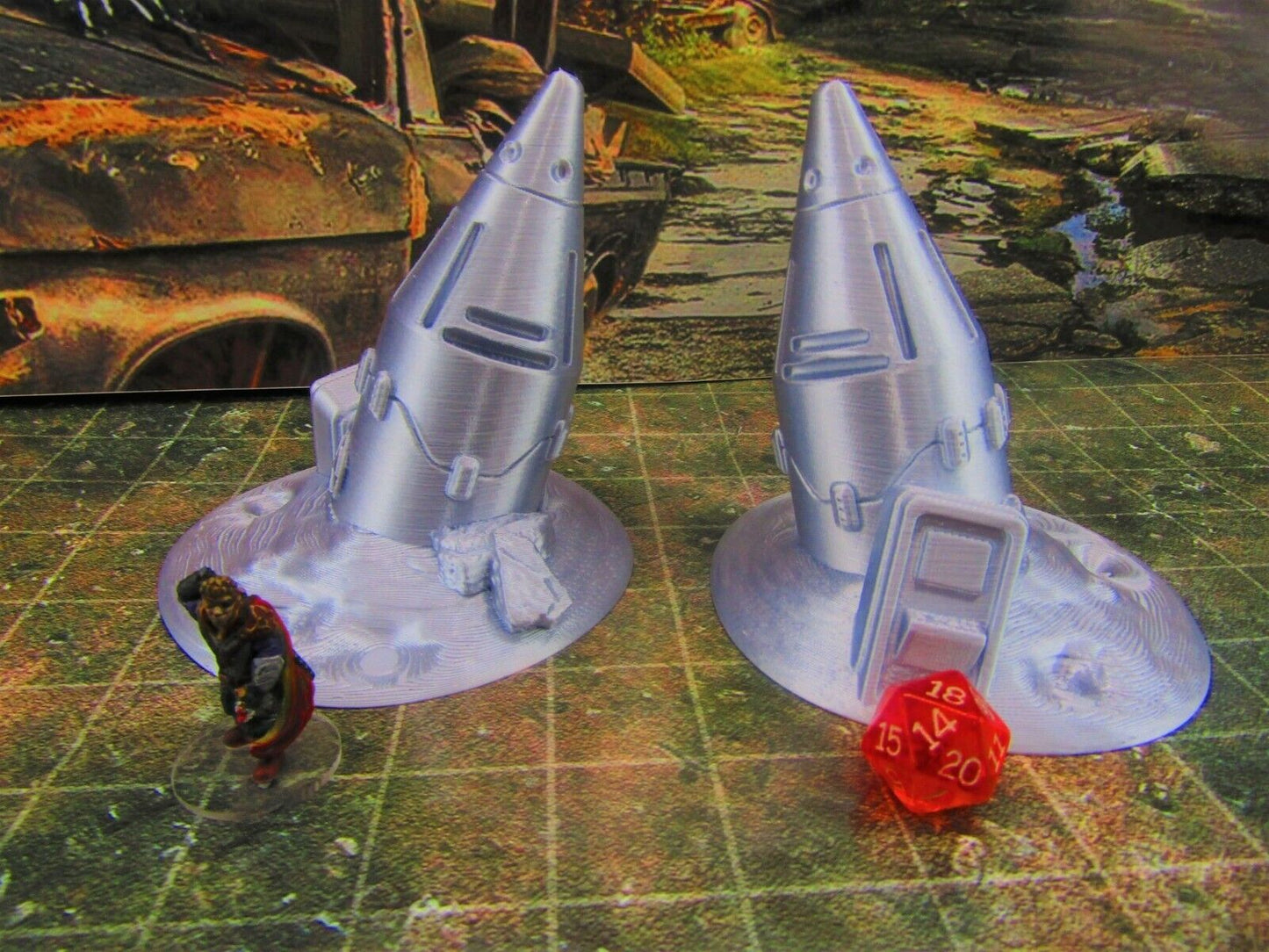 2pc Junked / Abandoned Nuclear Missiles Nukes Scatter Terrain Scenery Wasteland