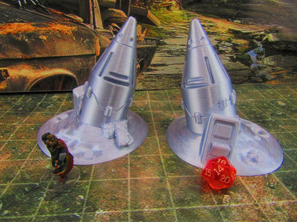 2pc Junked / Abandoned Nuclear Missiles Nukes Scatter Terrain Scenery Wasteland