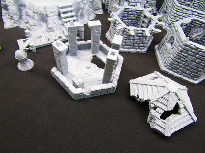 5 Floor Modular Ruined Stone Lighthouse Watchtower Terrain Scenery 28mm DnD