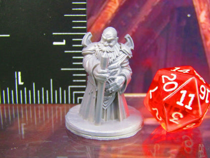 Gray Dwarf Cleric Nobleman w/ Staff Mini Miniature Figure 3D Printed Model 28/32