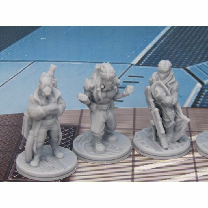 Lot of 6 Space Crew Mini Miniature Figure Scenery Terrain 3D Printed Model
