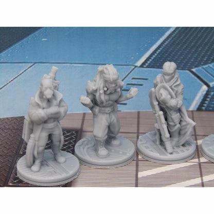 Lot of 6 Space Crew Mini Miniature Figure Scenery Terrain 3D Printed Model