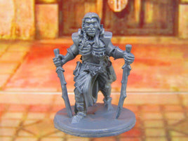 Dark Elf Warrior Dual Wielding Swordsman Mini Miniature Figure 3D Printed Model