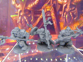 3pc Dwarf Spearmen Fighters Soldiers Mini Miniature Figure 3D Printed Model DnD