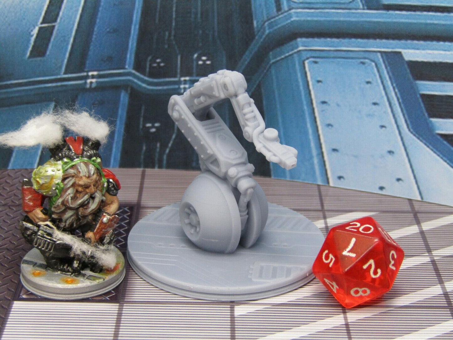 War Modded Factory Droid Battle Robot Mini Miniature 3D Printed Figure Model