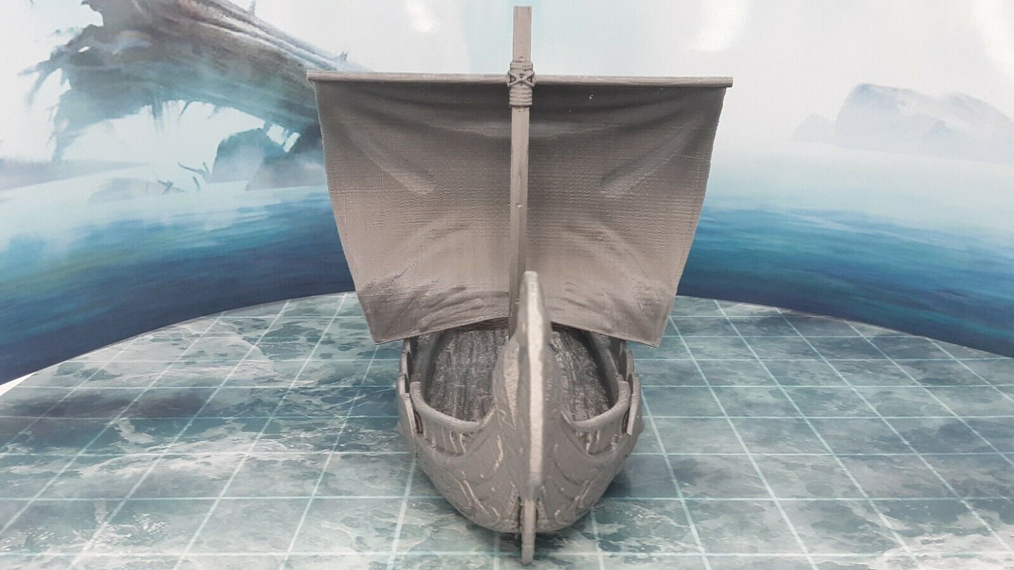 Viking Barbarian Long Ship Boat Scatter Terrain Scenery 28mm Dungeons & Dragons