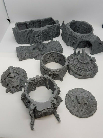 11 Piece Barbarian Tribal Village Scenery Terrain Mini Dungeons & Dragons D&D