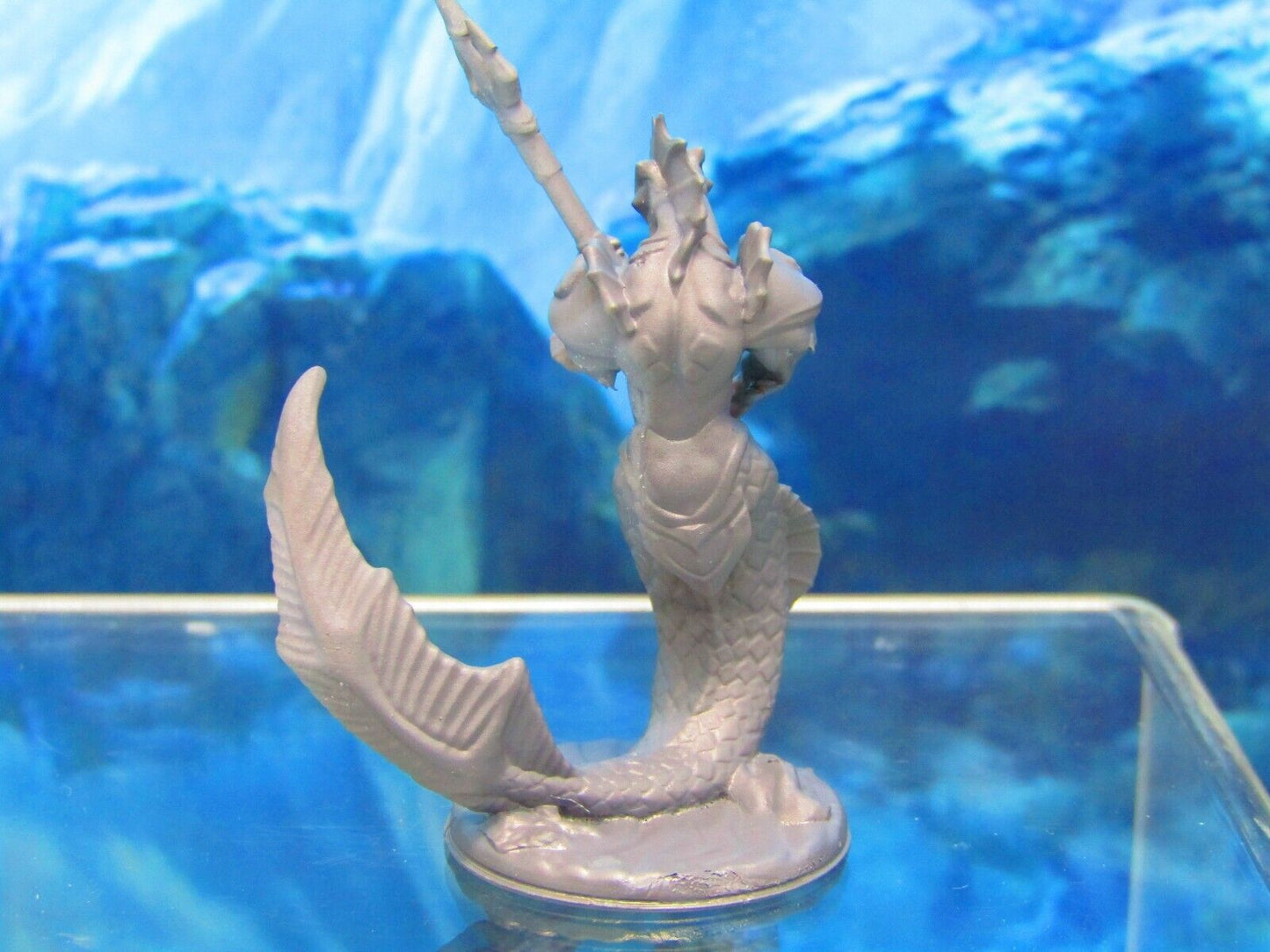 Merfolk Merman Warrior W/ Trident Mini Miniature Figure 3D Printed Model 28/32mm