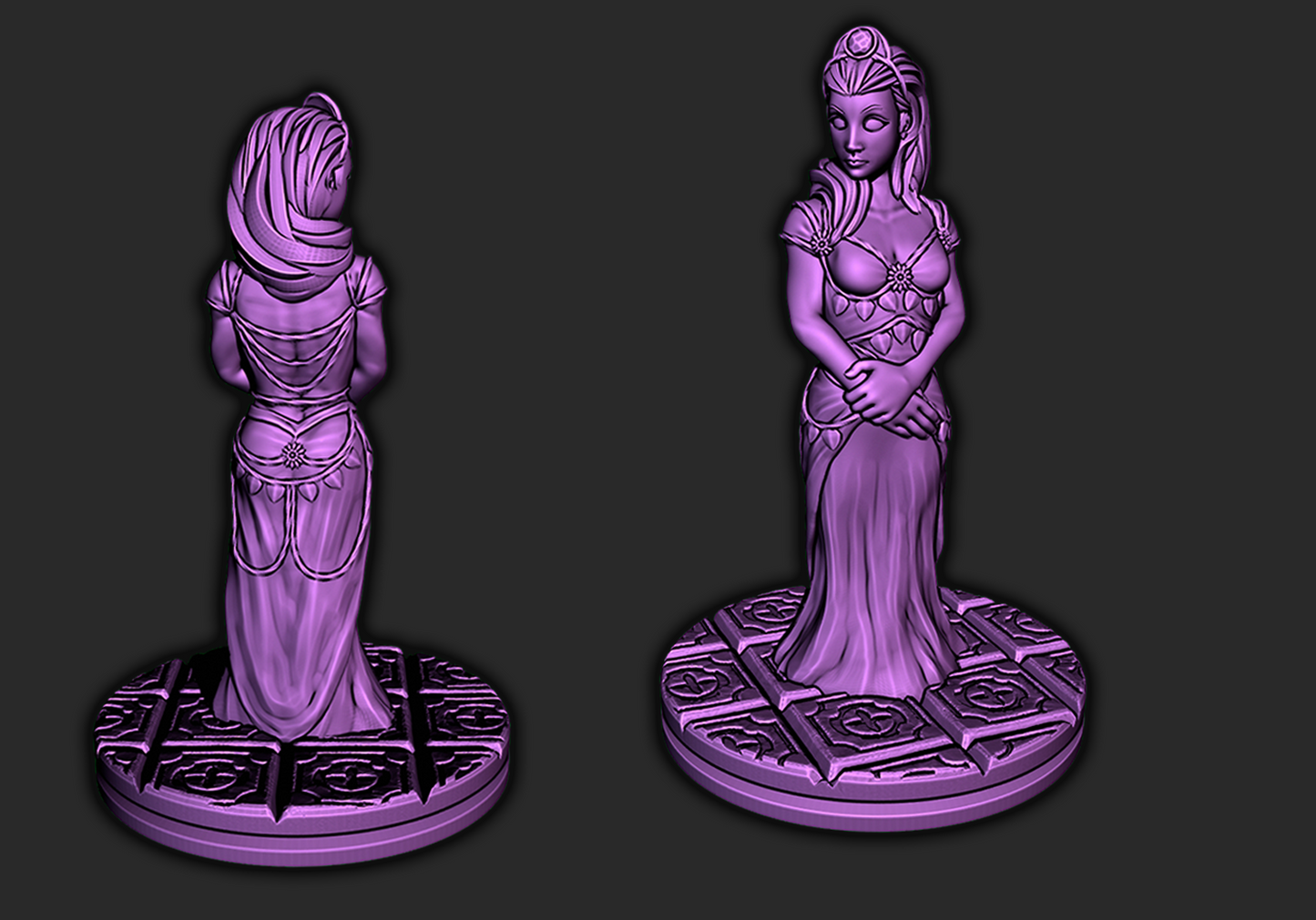 Arabian Prince & Princess Mini Miniature Figure 28-32MM Resin 3D Printed D&D