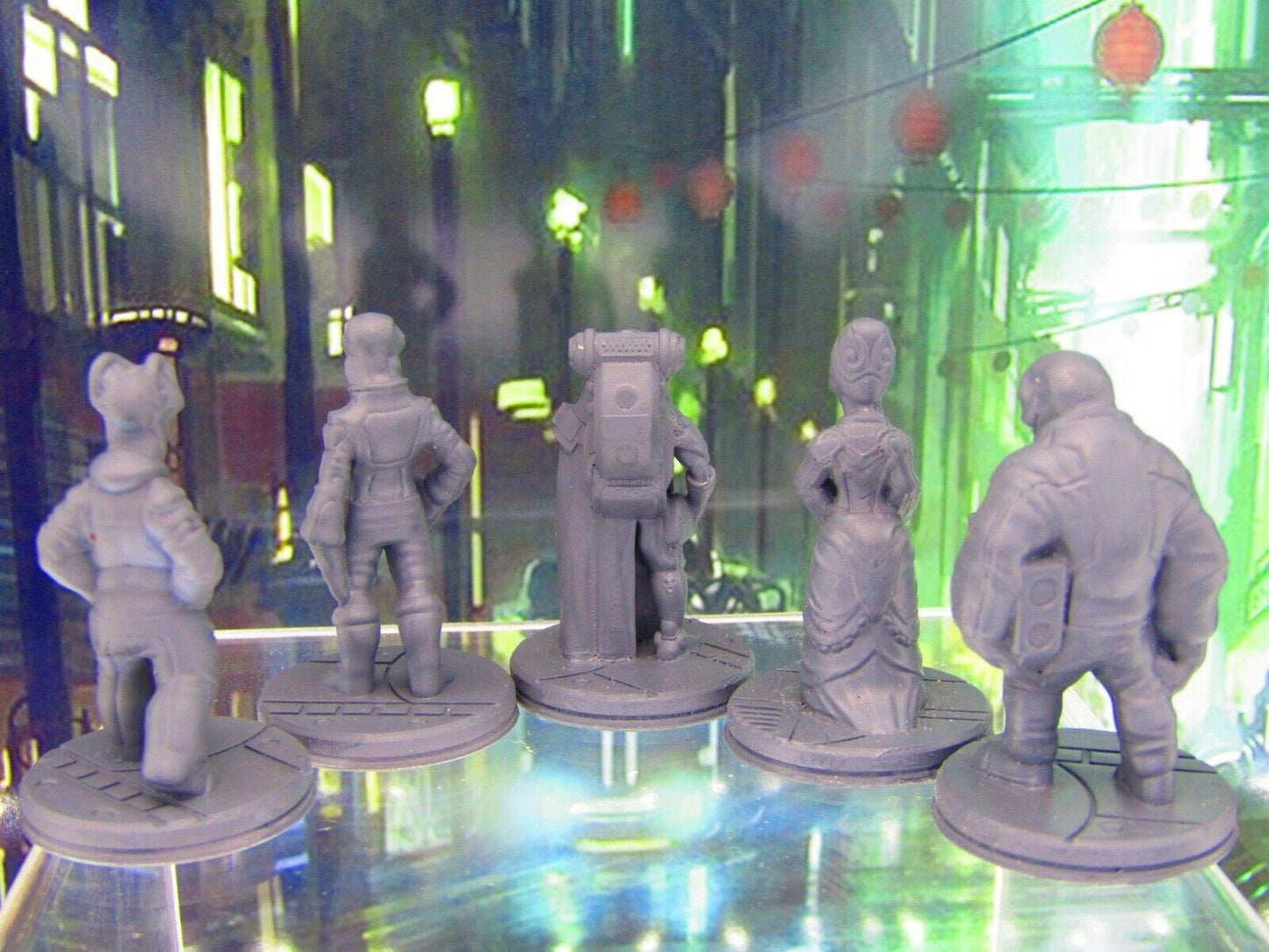 Lot of 5 Alien Civilans Commoners NPCs Mini Miniature Figure 3D Printed Model