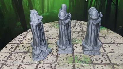4 Piece Statue Ruins Scatter Terrain Scenery 28mm Dungeons & Dragons 3D Printed