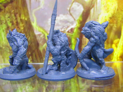 3pc Hyenaman Tribe War Party Mini Miniature Figure 3D Printed Model 28/32mm