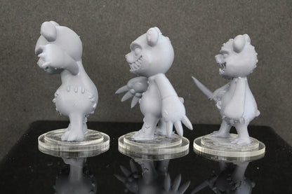 3pc Bears Mini Miniature RPG Tabletop Gaming Wargaming D&D