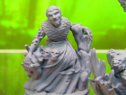 Pair of Witches Good Witch and Bad Witch Set Mini Miniature 3D Printed Model