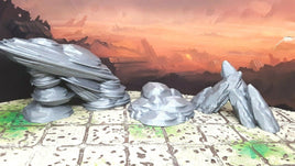 3 Piece Rock Formations Scatter Terrain Miniatures 28mm Scale Dungeons & Dragons