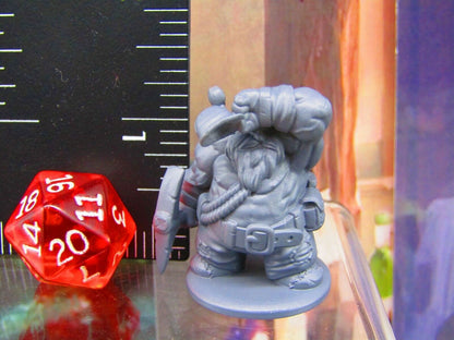 Dwarven Miner Mini Miniature Figure 3D Printed Model 28/32mm Scale RPG Fantasy