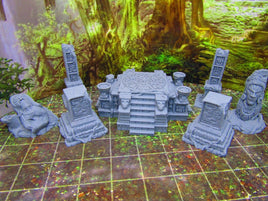 7pc Ancient Jungle Temple Ruins Scatter Terrain Scenery 3D Printed Model 28/32mm