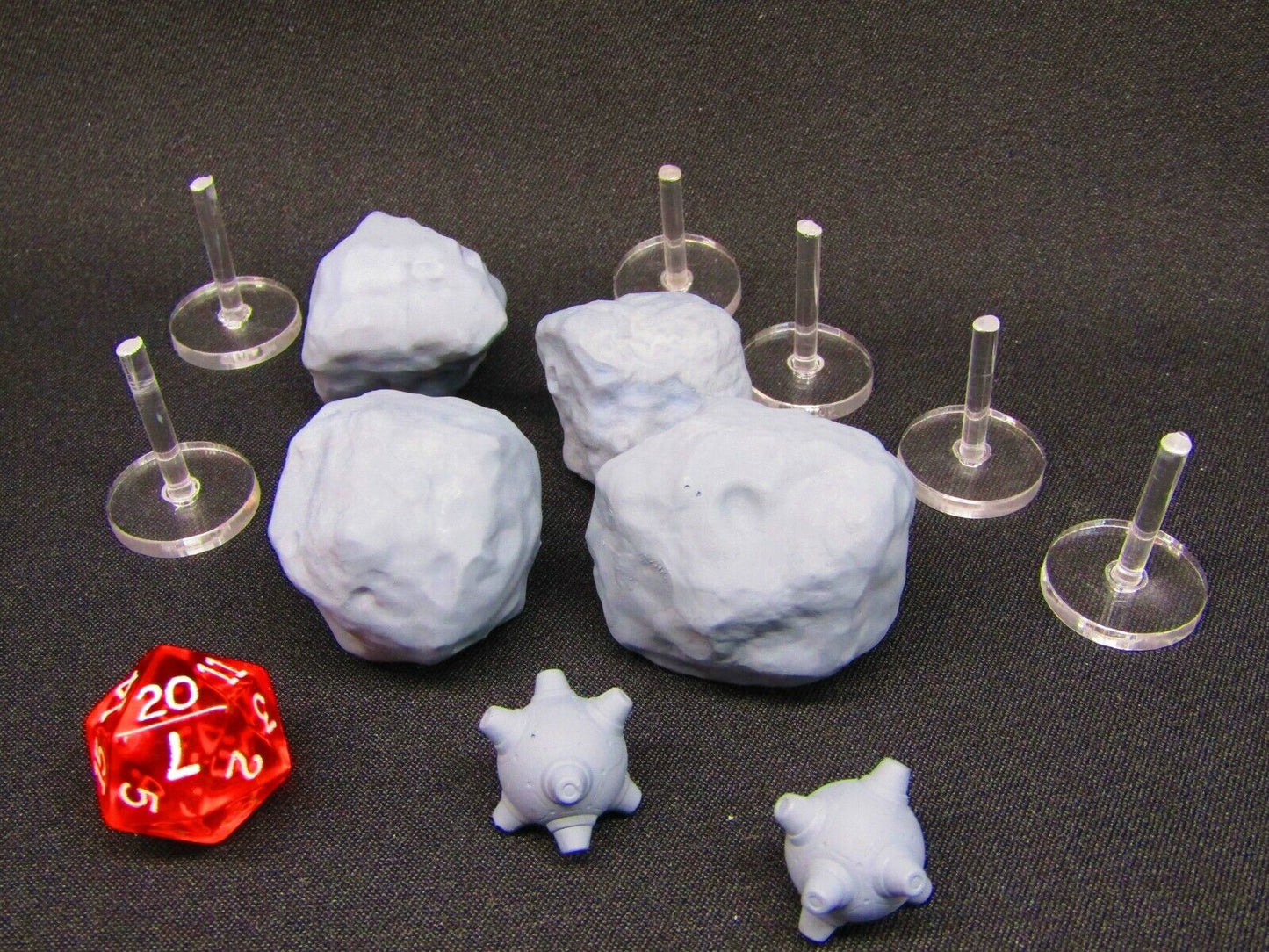 6 Piece Asteroid Field w/ Mines Defense System Starfinder Fleet Scale Starship