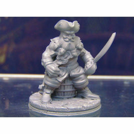 Dwarf Pirate on Barrel Mini Miniature Figure 3D Printed Model 28/32mm Scale
