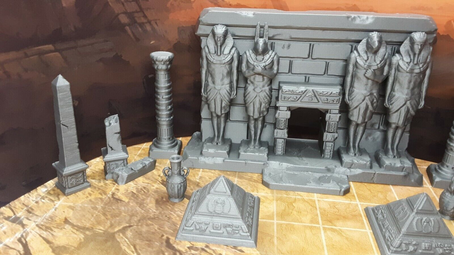 12 Piece Egyptian Facade Tomb Entrance Encounter Set Scatter Terrain Scenery