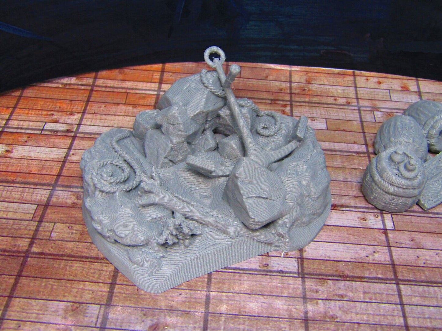 Shipwreck Debris & Anchor for Docks Coast Seashore Scenery Scatter Terrain