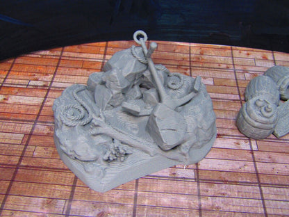 Shipwreck Debris & Anchor for Docks Coast Seashore Scenery Scatter Terrain