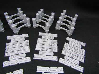 24pc Narrow Modular Boat Ship Docks Pier Set Scenery Scatter Terrain Props
